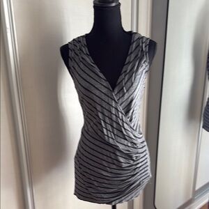 Striped Sleeveless Wrap.  Great stretchy material.  Well made, fun top!